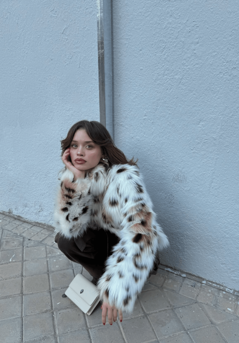 Campera fur - leopard ice