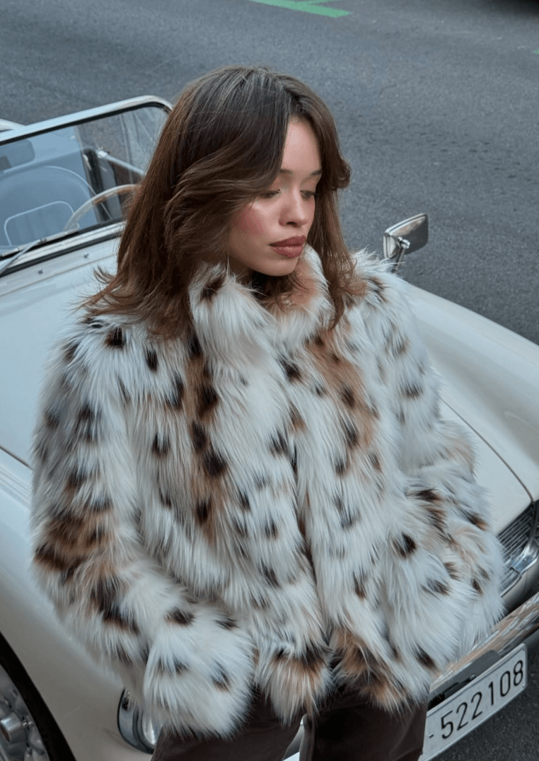 Campera fur - leopard ice