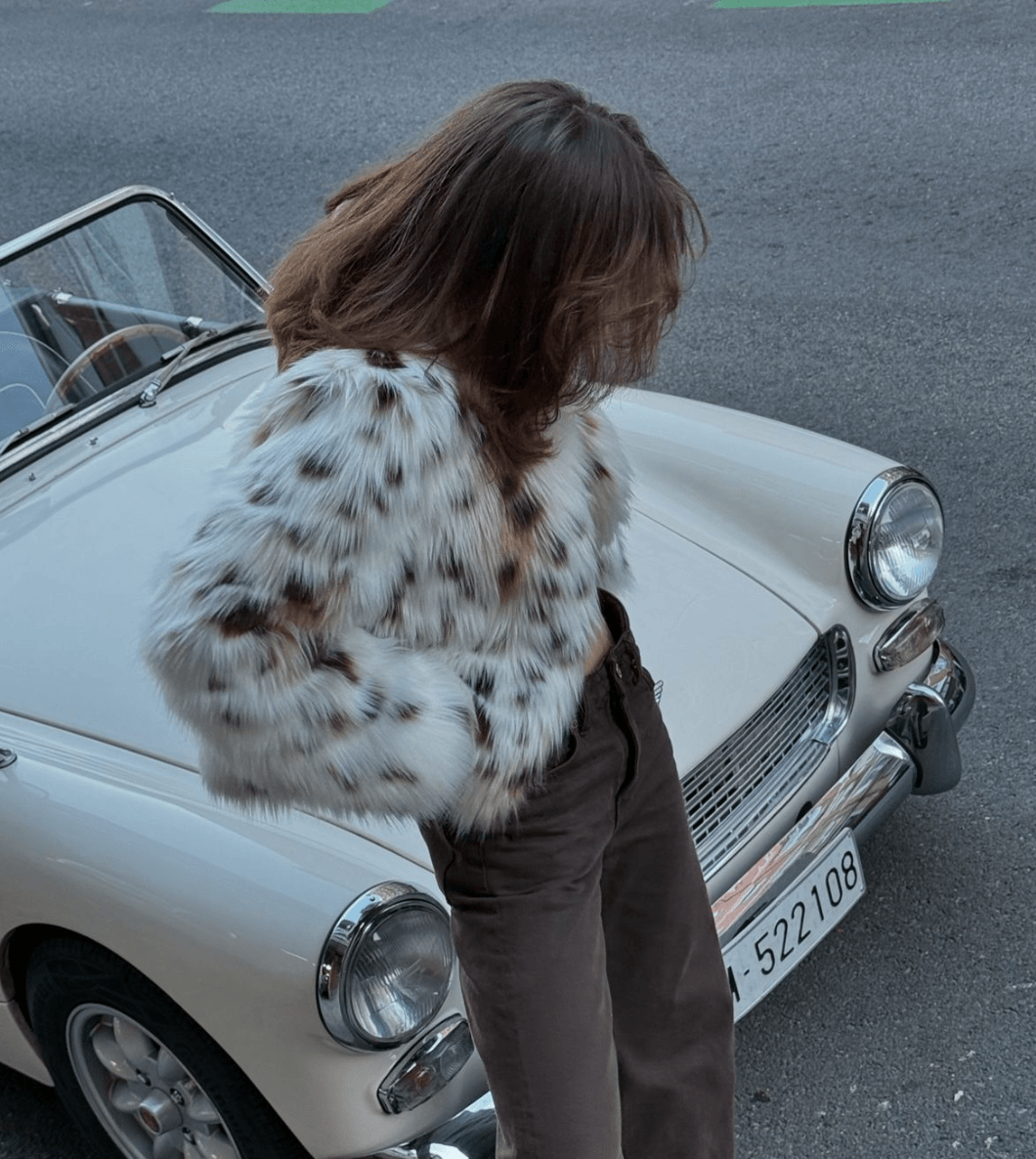 Campera fur - leopard ice