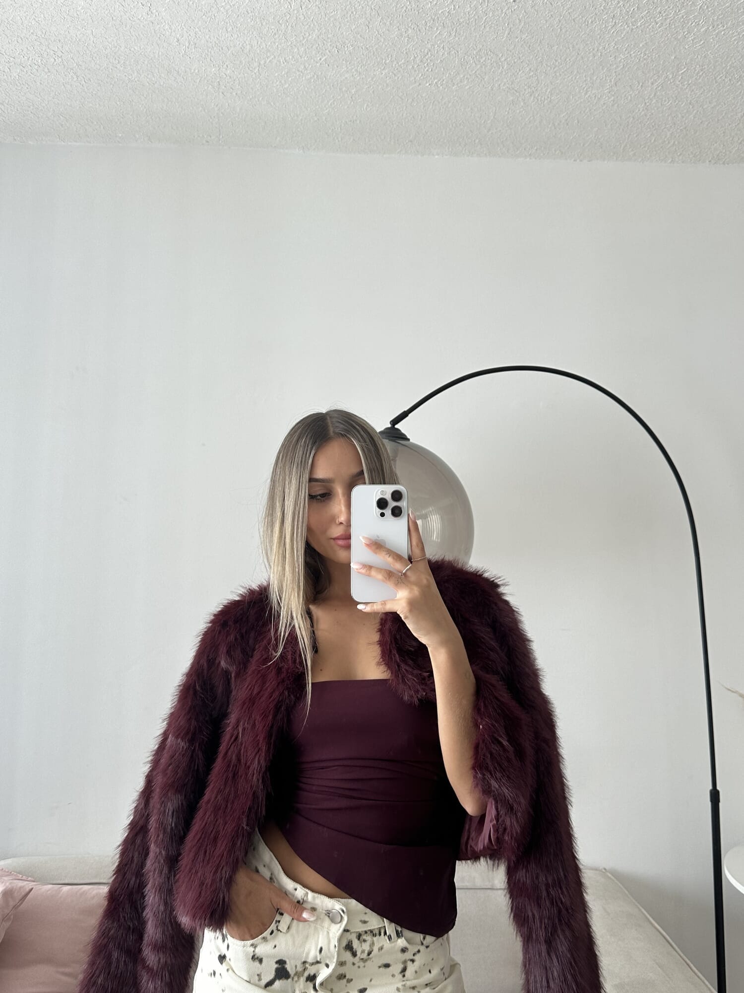 Campera fur - bordeaux