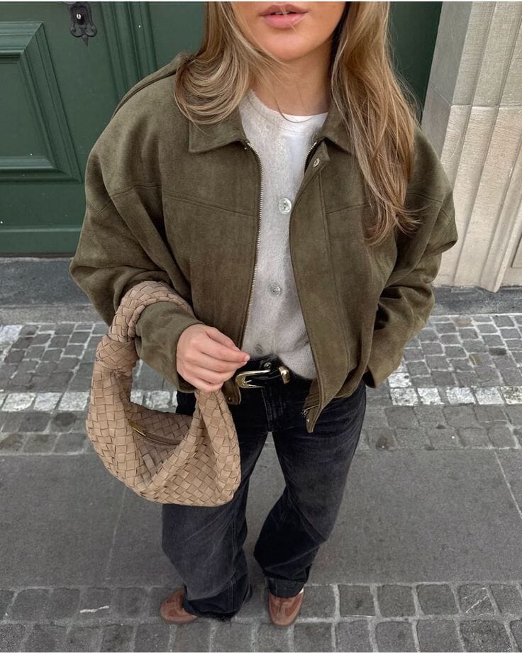 Campera Bomber - efecto ante