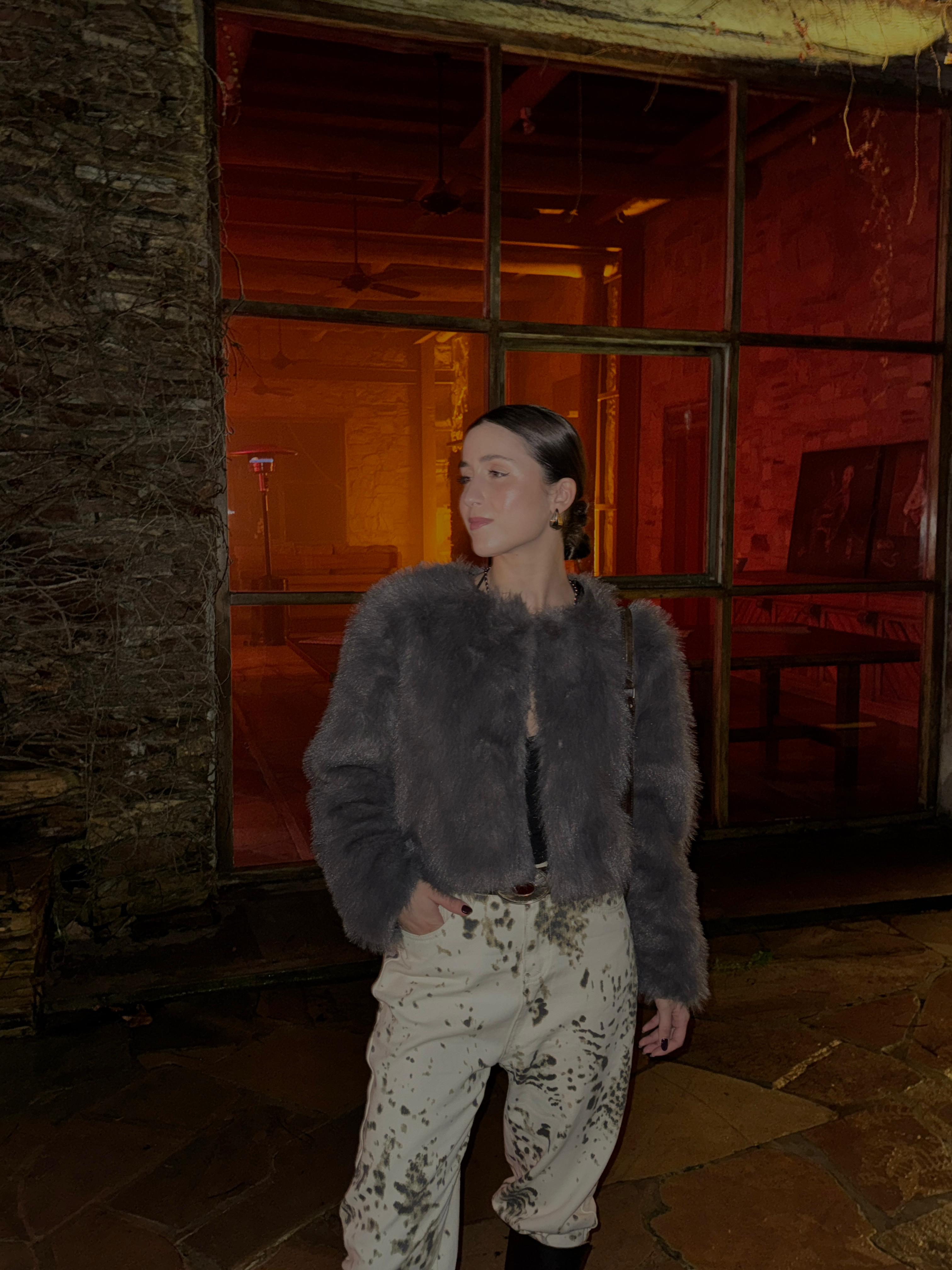 Campera fur - gris