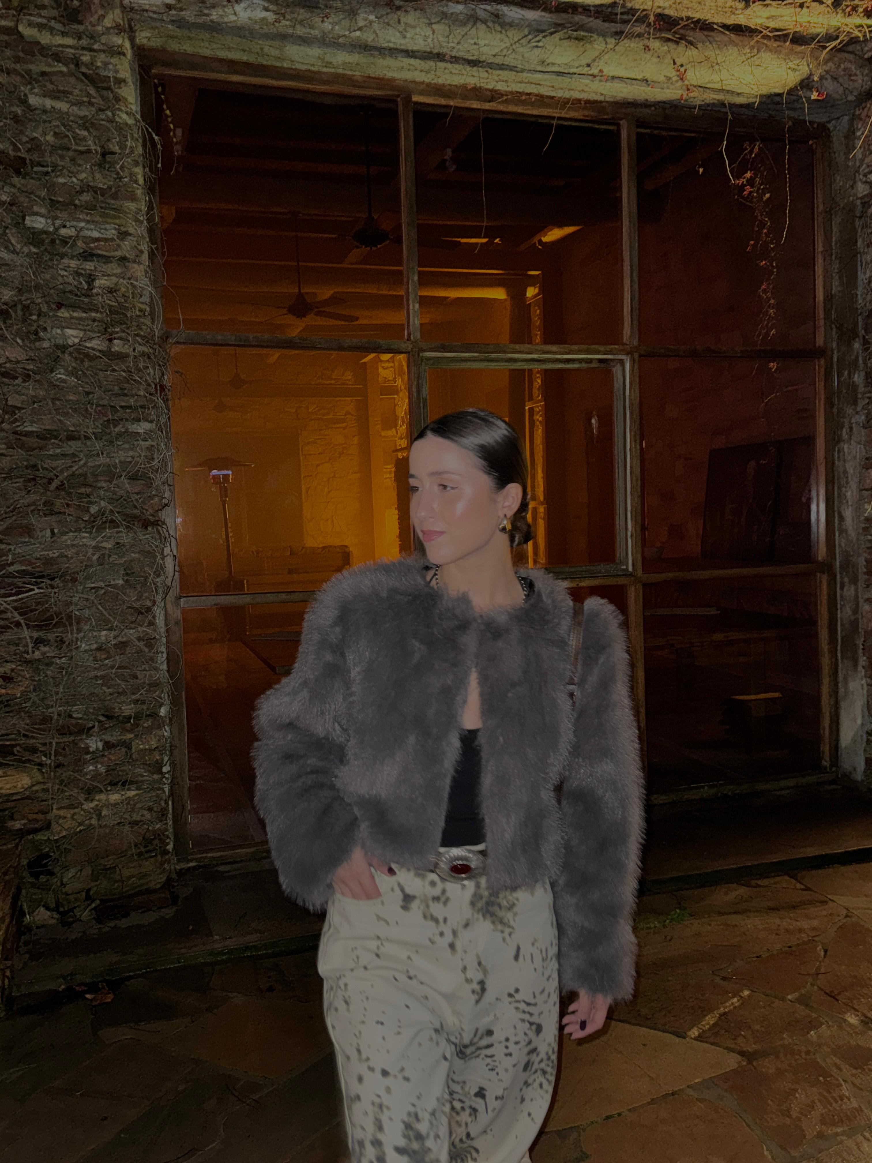 Campera fur - gris